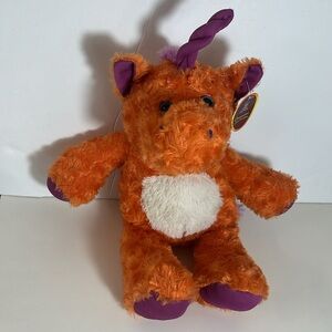 Orange and Purple Plush Unicorn Toy